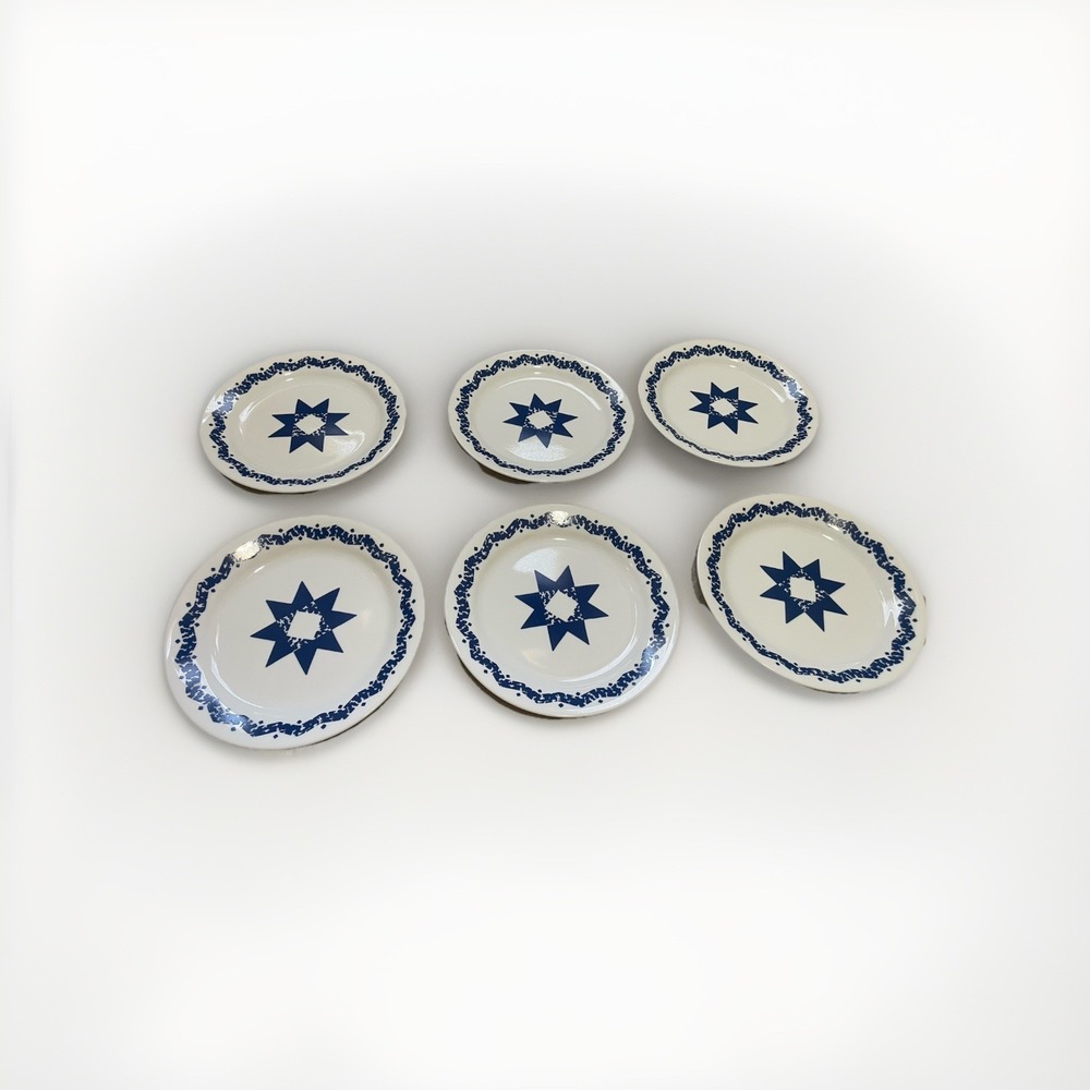 6 Corelle Blue Star Bread And Butter Plates